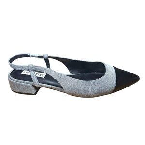 Steve Madden Black and Gray Slingback Flats